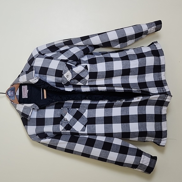 Arrow Sportswear Men's Black and White Buffalo Check Jacket w/Quilted Interior - Picture 1 of 14